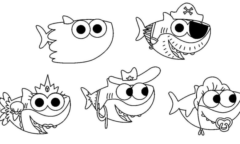Baby Shark Full Page Coloring Page