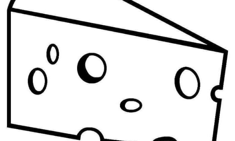 Delicious Cheese Slice Coloring Page