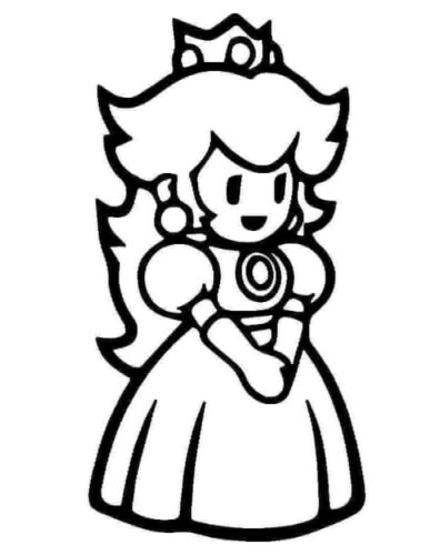 Mini Princess Peach Coloring Page
