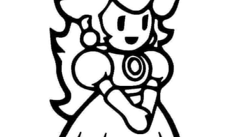Mini Princess Peach Coloring Page