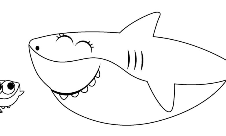 Smile Baby Shark Coloring Page