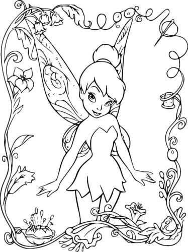 Tinkerbell Portrait Coloring Page