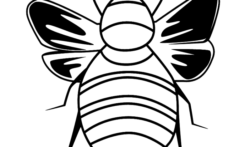 Aesthetic Bee Coloring Page