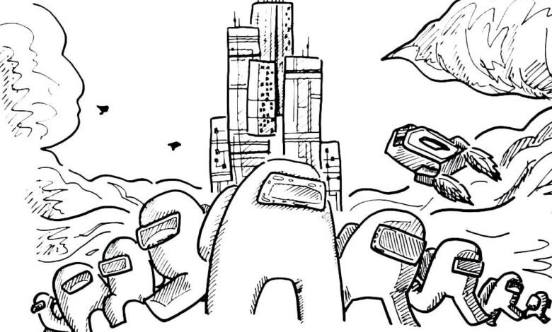 Among Us War Coloring Page