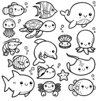 Animals Sea Life Coloring Page