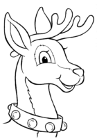 Beautiful Reindeer Head Coloring Page