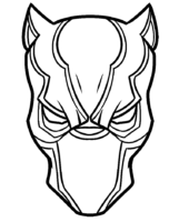Black Panther Mask Coloring Page