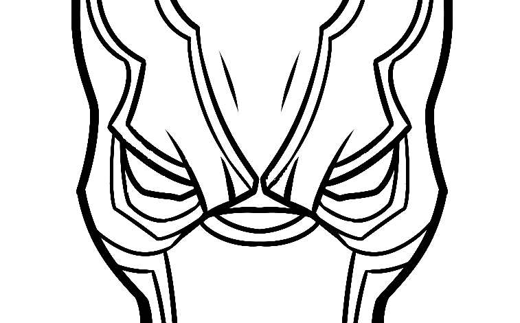 Black Panther Mask Coloring Page