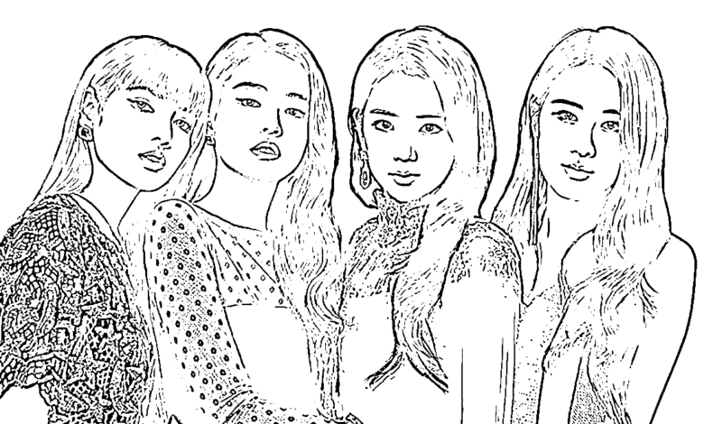 Blackpink Girls Coloring Page