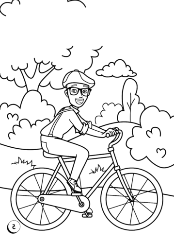 Blippi Bike Coloring Page