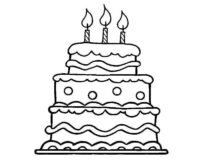 Candles Cake Coloring Page