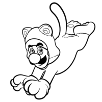 Cat Luigi Coloring Page Cat Luigi Coloring Page