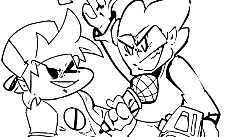 Crazy Friday Night Funkin Coloring Page
