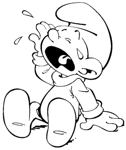 Crying Smurfs Coloring Page
