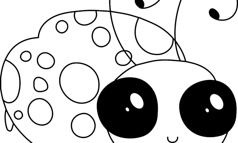 Cute Animal Ladybird Coloring Page