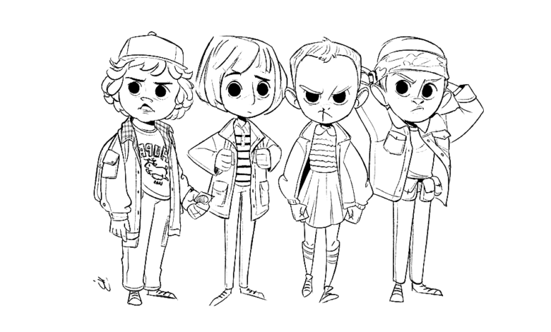Cute Stranger Things Coloring Page