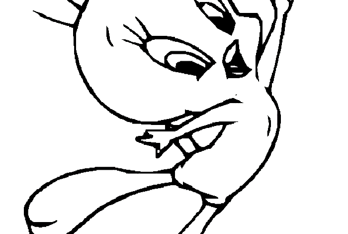 Cute Tweety Heart Coloring Page