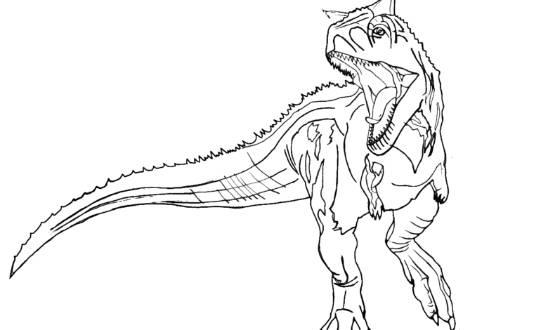 Dinosaur Indoraptor Attack Coloring Page