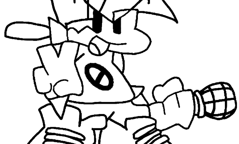 Easy Friday Night Funkin Coloring Page