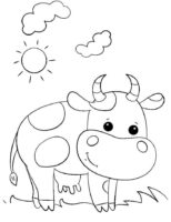 Engaging Cow Coloring Page Engaging Cow Coloring Page