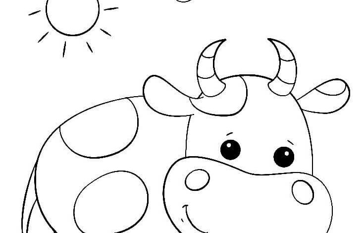 Engaging Cow Coloring Page
