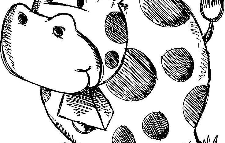 Fat Cow Coloring Page