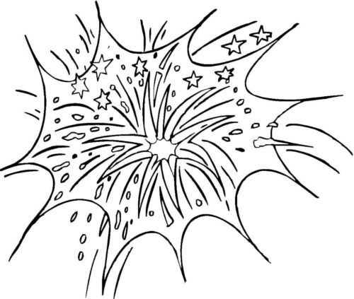 Fireworks Coloring Page
