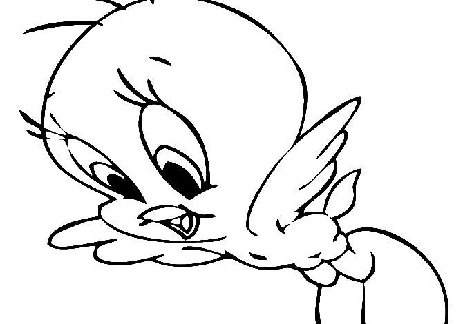 Flying Tweety Coloring Page