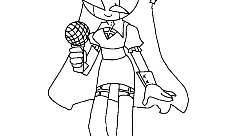 Friday Night Funkin Microphone Coloring Page