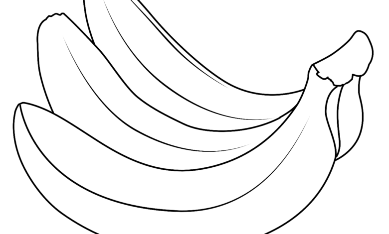 Fruits Bananas Coloring Page