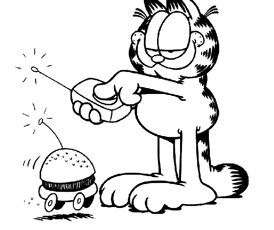 Garfield Burger Coloring Page