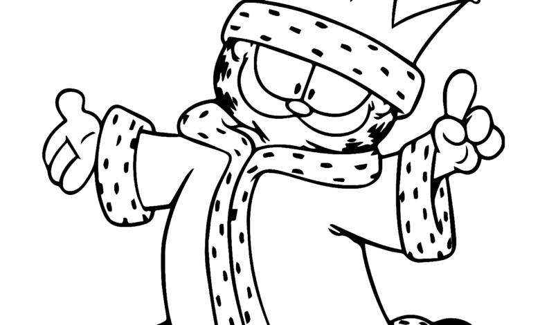 Garfield King Coloring Page