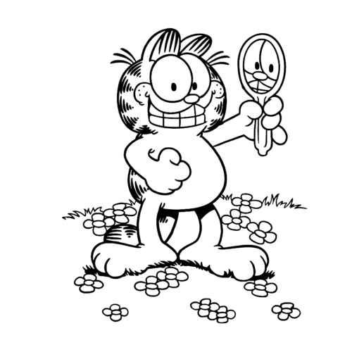 Garfield Mirror Coloring Page