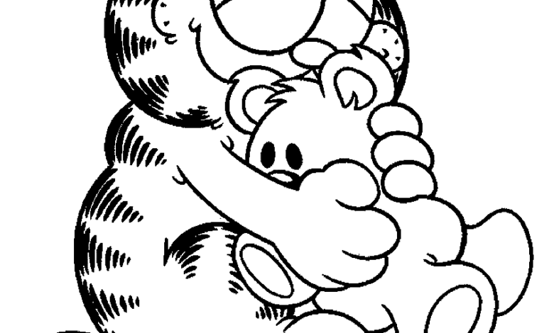Garfield Teddy Bear Coloring Page