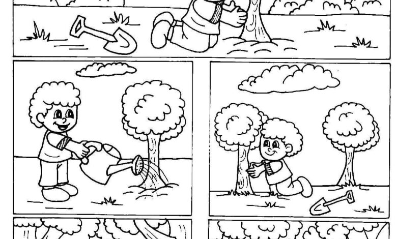 Holiday Beach Kids Game Picnic Coloring Page