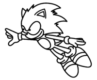 Jumping Sonic Coloring Page