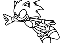 Jumping Sonic Coloring Page