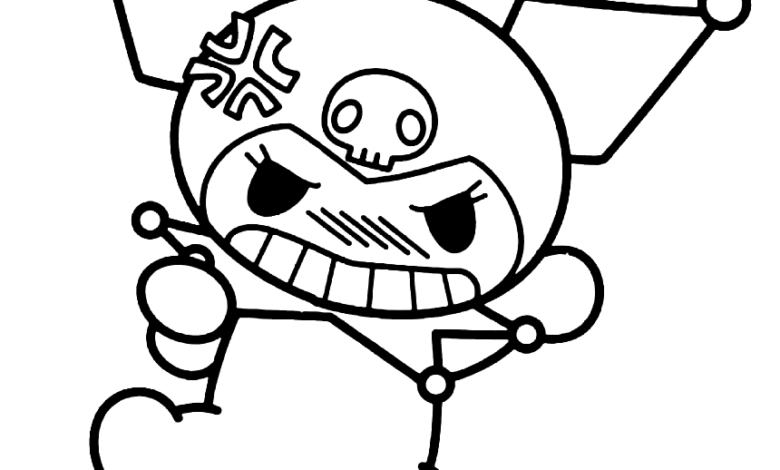 Kuromi Angry Coloring Page