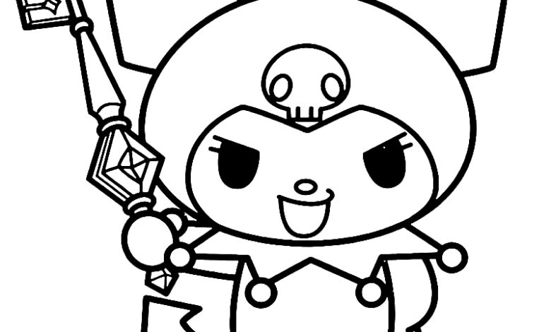Kuromi Key Coloring Page