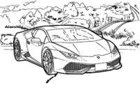 Lamborghini Mountain Road Coloring Page