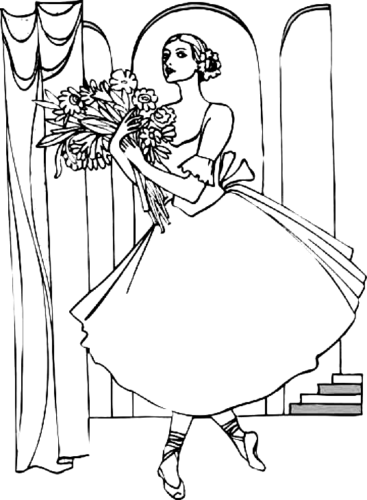 Long Ballerina Coloring Page