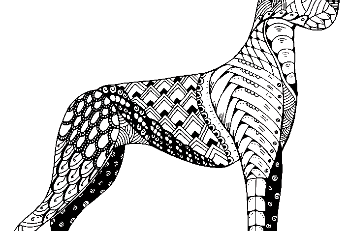 Mandala Great Dane Coloring Page