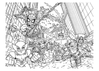 Marvel Mini Heroes Coloring Page