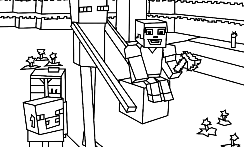 Minecraft Box Coloring Page
