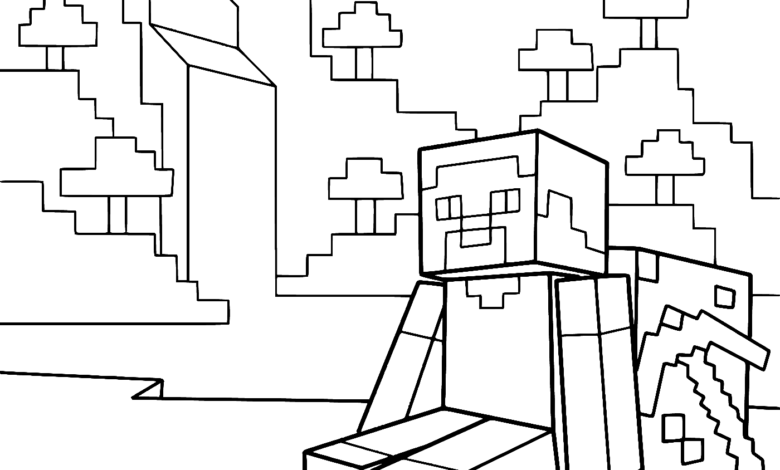 Minecraft Dungeons City Coloring Page