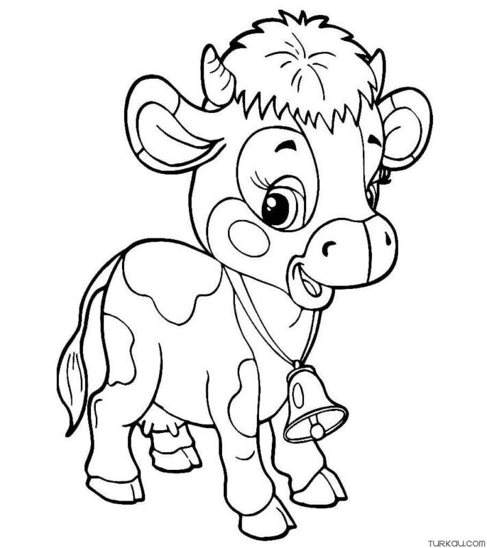 Mini Cow Coloring Page » Turkau