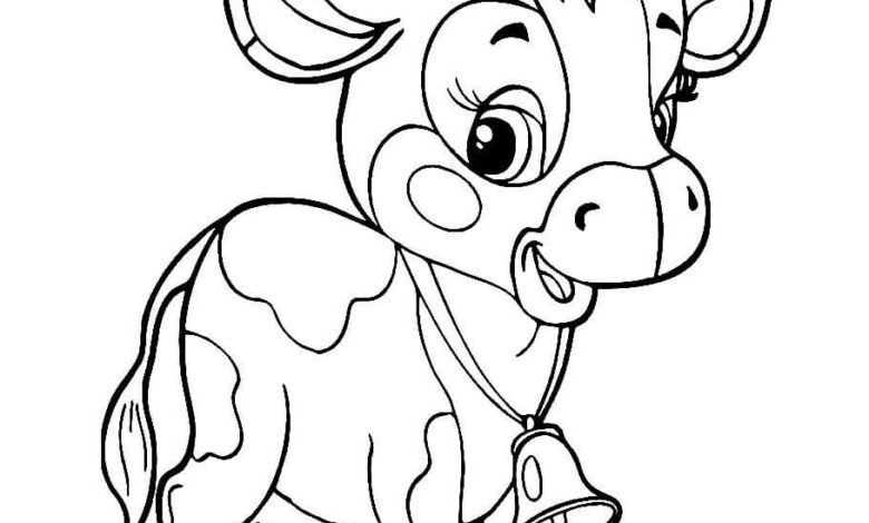 Mini Cow Coloring Page