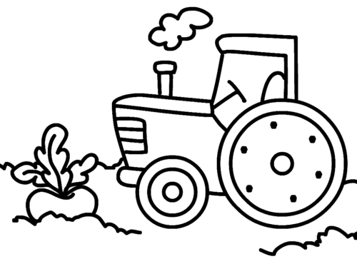 Minimal Tractor Coloring Page