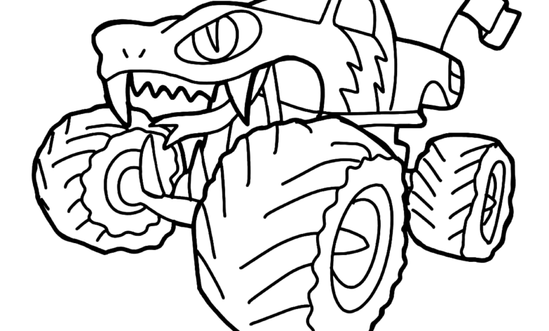 Monster Truck War Coloring Page