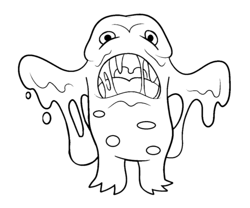 Mud Monster Coloring Page